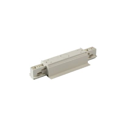 555 1 3208 1  Electrical Straight Coupler With Feeding Option & Ceiling Support Flange For 3 Circuit Recessed Track